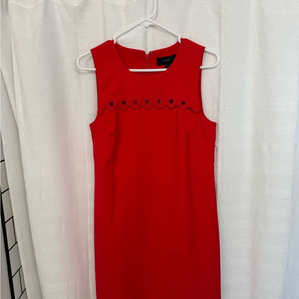 J. Crew Red Eyelet Dress